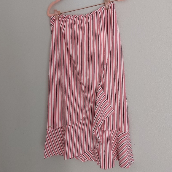 New with tag● TED BAKER ●Pink skirt Size 2 - Fine stripes - Zipper - Ruffled hem - Picture 8 of 16